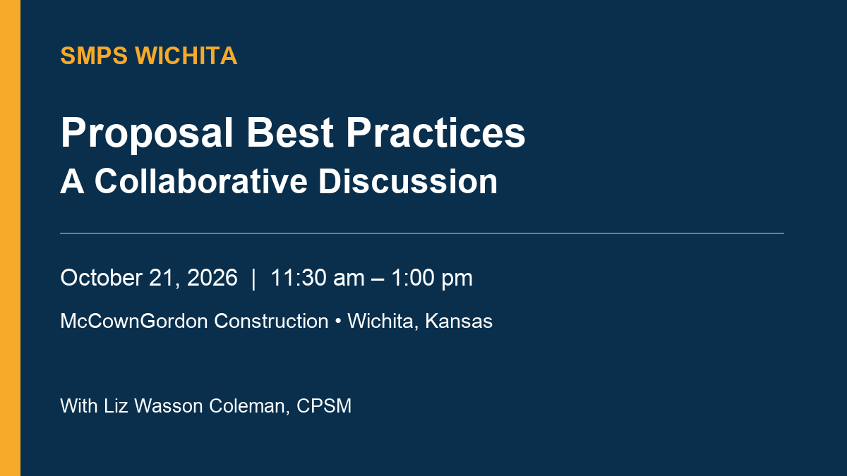 SMPS Wichita Proposal Best Practices collaborative discussion on October 21, 2026